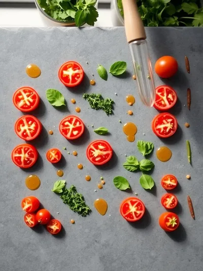 Marinated Tomatoes Salad – Quick & Healthy - ingredients preparation
