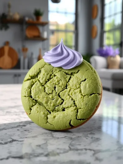 Matcha Sugar Cookies With Lavender Frosting