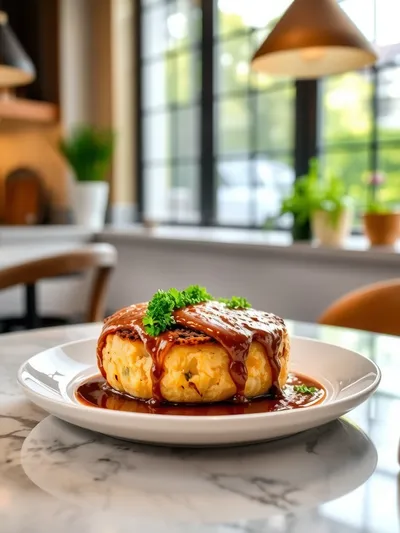 Meat Stuffed Potato Cakes Recipe - ready to serve