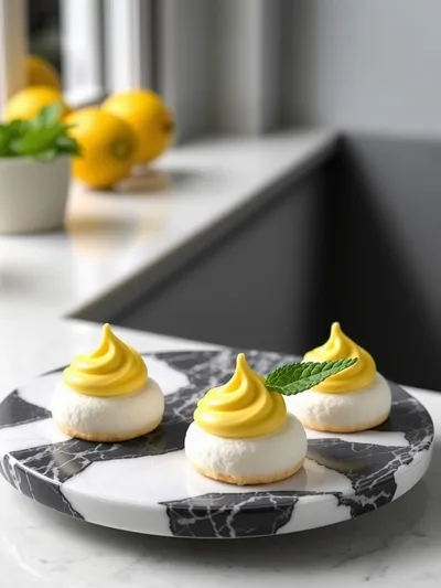 Mini Meringues With Lemon Curd - ready to serve