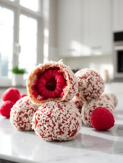 No-Bake Raspberry Coconut Balls – Easy Dessert