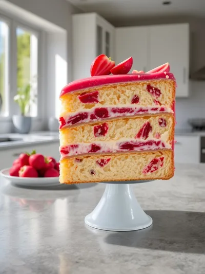 Norwegian Rhubarb Cake - Traditional Tender Crust