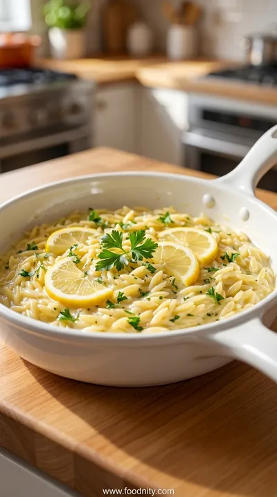 One Pan Lemon Orzo Pasta