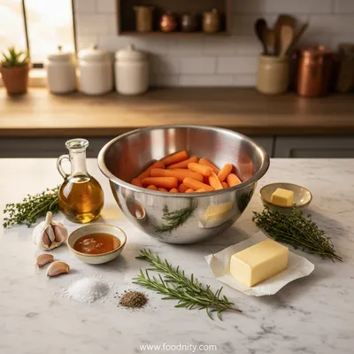 Oven Roasted Honey Garlic Butter Carrots - cooking process