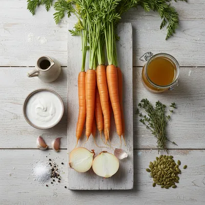 Creamy Carrot Soup Recipe - Easy & Healthy - ingredients preparation