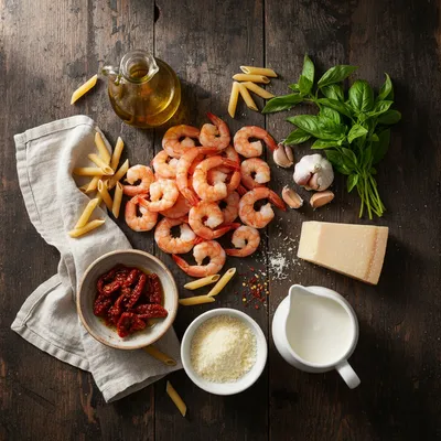 Easy Marry Me Shrimp Pasta Recipe - ingredients preparation