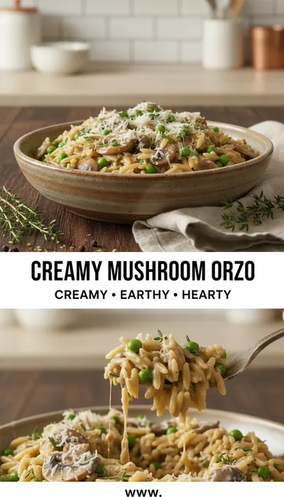 Creamy Mushroom Orzo (One-Pot Recipe) - ready to serve