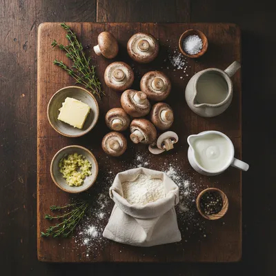Easy Mushroom Gravy Recipe | Creamy Side Dish - ingredients preparation