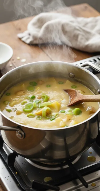 Dairy-Free Potato Leek Soup Recipe - cooking process