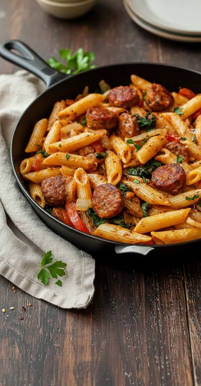 Creamy Cajun Sausage Pasta (One Pot Recipe)