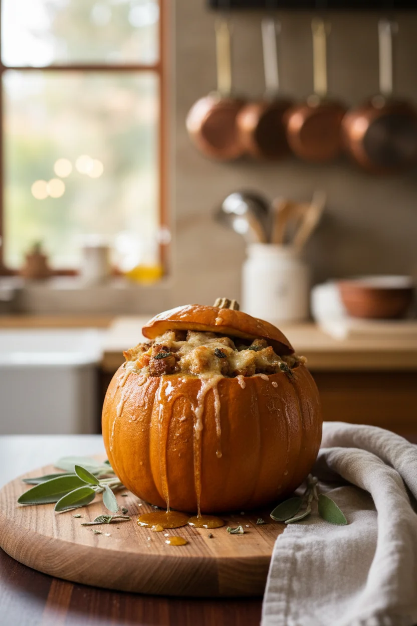 Ground Turkey & Brown Butter Sage Stuffed Pumpkins