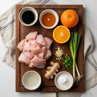 Easy Orange Chicken Recipe for Quick Lunch - ingredients preparation