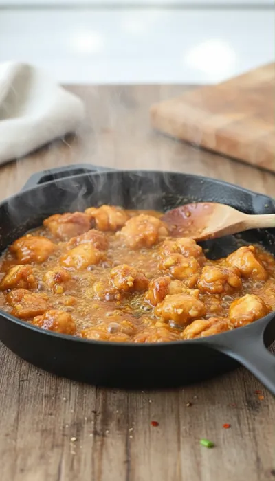 Easy Orange Chicken Recipe For Lunch - cooking process