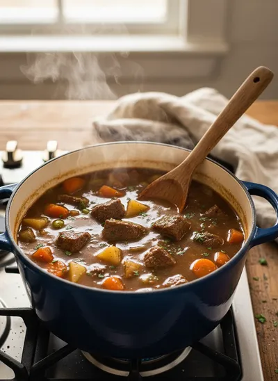 Vegetable Beef Soup Recipe (Fall-Apart Beef!) - cooking process