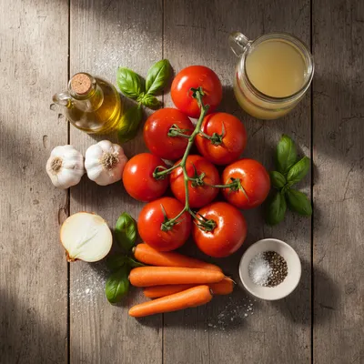 Roasted Tomato Soup Recipe - Best Homemade Comfort Food - ingredients preparation