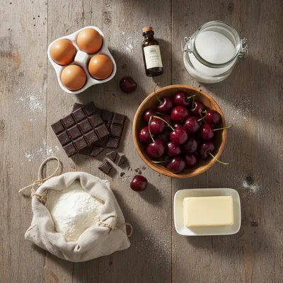 Roasted Cherry Brownies Recipe - ingredients preparation