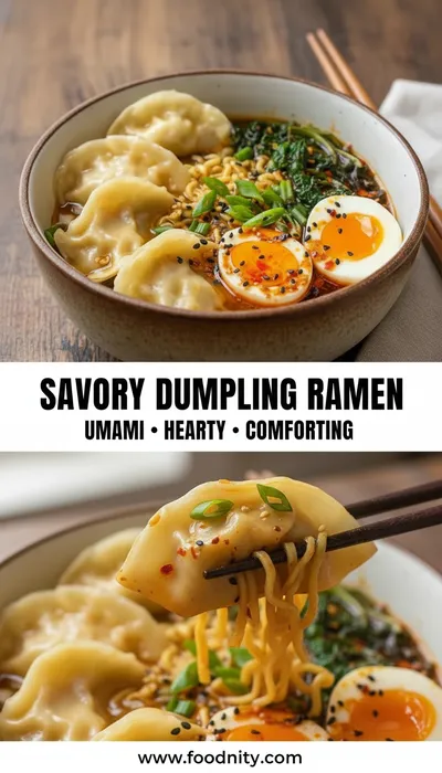 Savory Dumpling Ramen Bowl Recipe - ready to serve