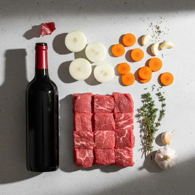 French Beef Bourguignon Recipe for a Cozy Dinner - ingredients preparation
