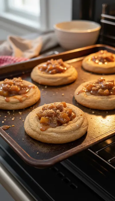 Salted Caramel Apple Pie Cookies Recipe - cooking process