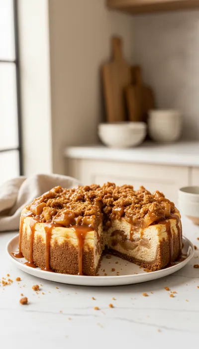 Salted Caramel Apple Pie Cheesecake