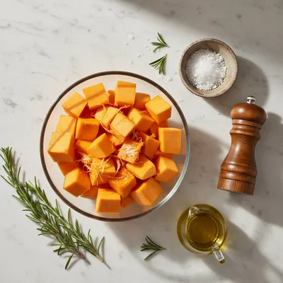 Easy Roasted Butternut Squash Recipe - ingredients preparation