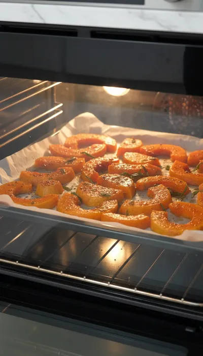 Easy Roasted Butternut Squash Recipe - cooking process