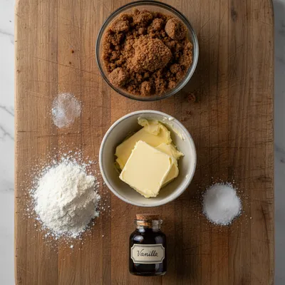 Soft and Chewy Brown Sugar Cookies Recipe - ingredients preparation