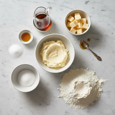 Glazed Maple Shortbread Cookies Recipe - ingredients preparation