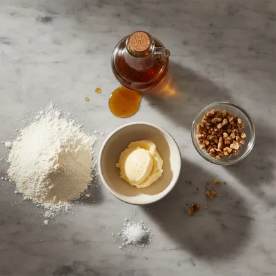 Maple Walnut Shortbread Cookies - ingredients preparation