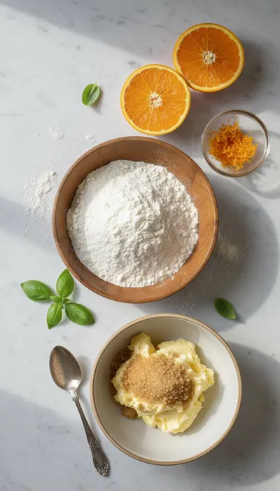 Vegan Zesty Orange Cookies for Summer - ingredients preparation