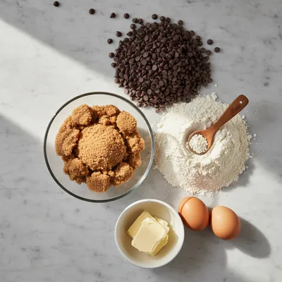 Bakery Style Chocolate Chip Cookies Recipe - ingredients preparation