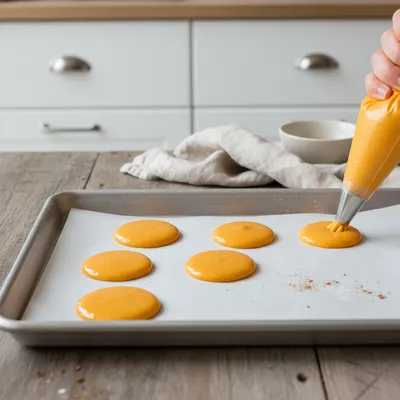 Pumpkin Pie Macarons - cooking process