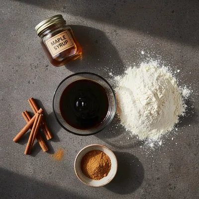 Soft Gingerbread Cookies with Maple Glaze - ingredients preparation