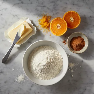Orange and Cinnamon Cookies Recipe - ingredients preparation