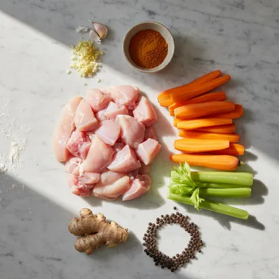 Anti-Inflammatory Gut-Healing Chicken Soup - ingredients preparation