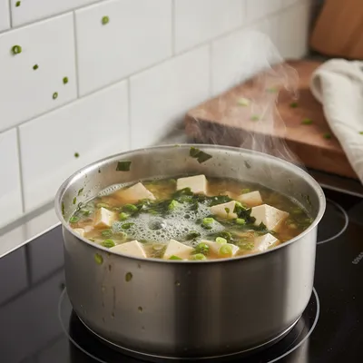 10 Minute Miso Soup for a Quick Healthy Meal - cooking process