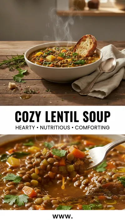 Easy Lentil Vegetable Soup Recipe - ready to serve