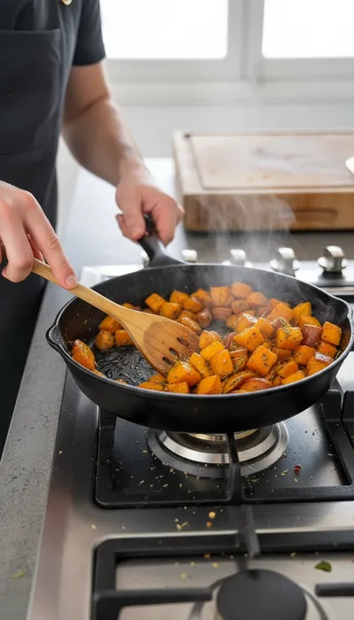 Roasted Sweet Potato Soup - cooking process
