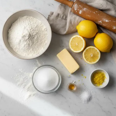 Lemon Shortbread Cookies Recipe - ingredients preparation