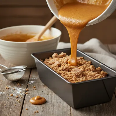 Easy Pumpkin Bread With Crumb Topping Recipe - cooking process