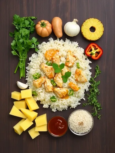 Pineapple Chicken and Rice – Easy One-Pan Delight - ingredients preparation