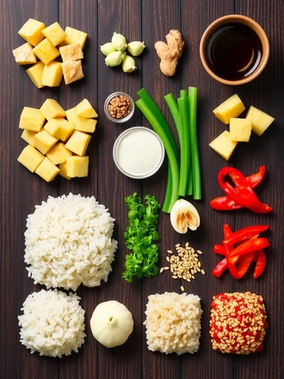 Irresistible Pineapple Chicken & Rice – One-Pan Delight - ingredients preparation