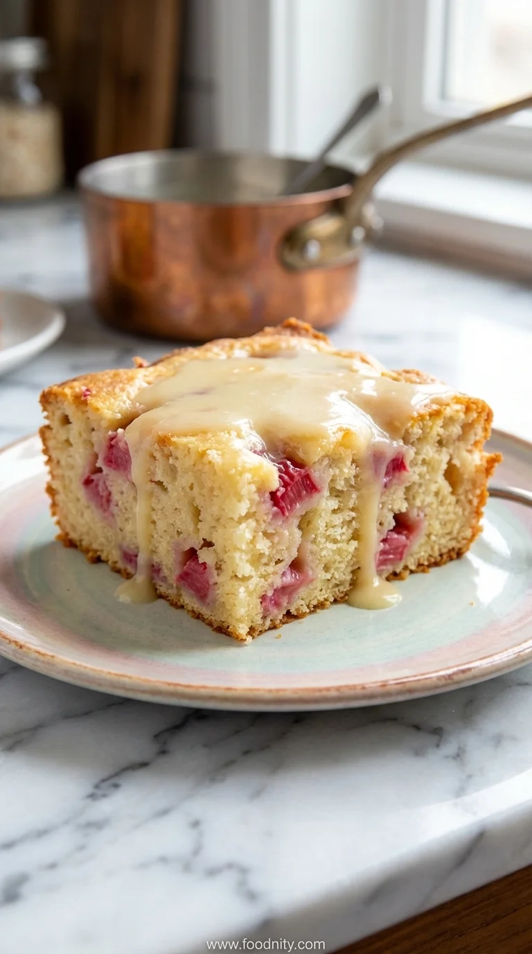 Rhubarb Cake With Butter Sauce