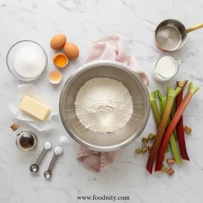 Rhubarb Cake With Butter Sauce - cooking process