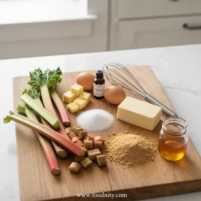 Rhubarb Cheesecake Squares - cooking process