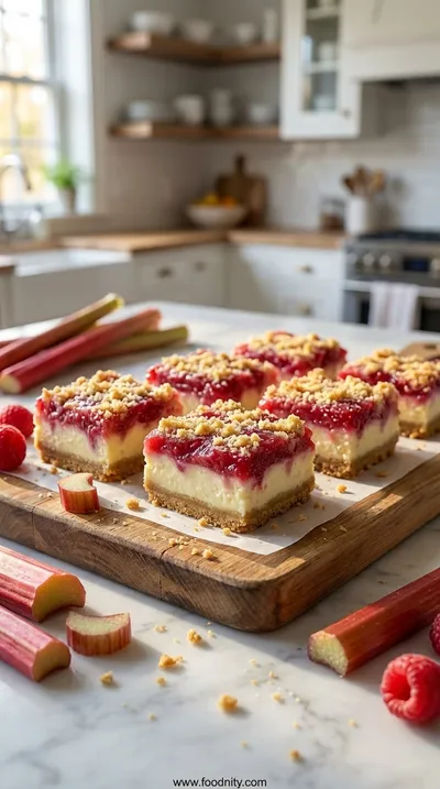 Rhubarb Cheesecake Squares