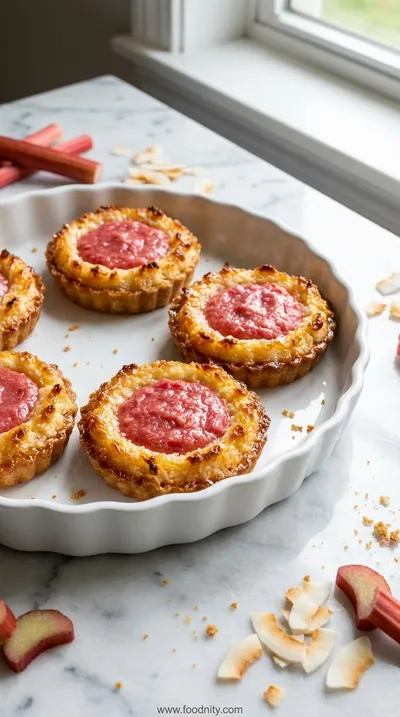 Rhubarb Coconut Macaroon Tarts