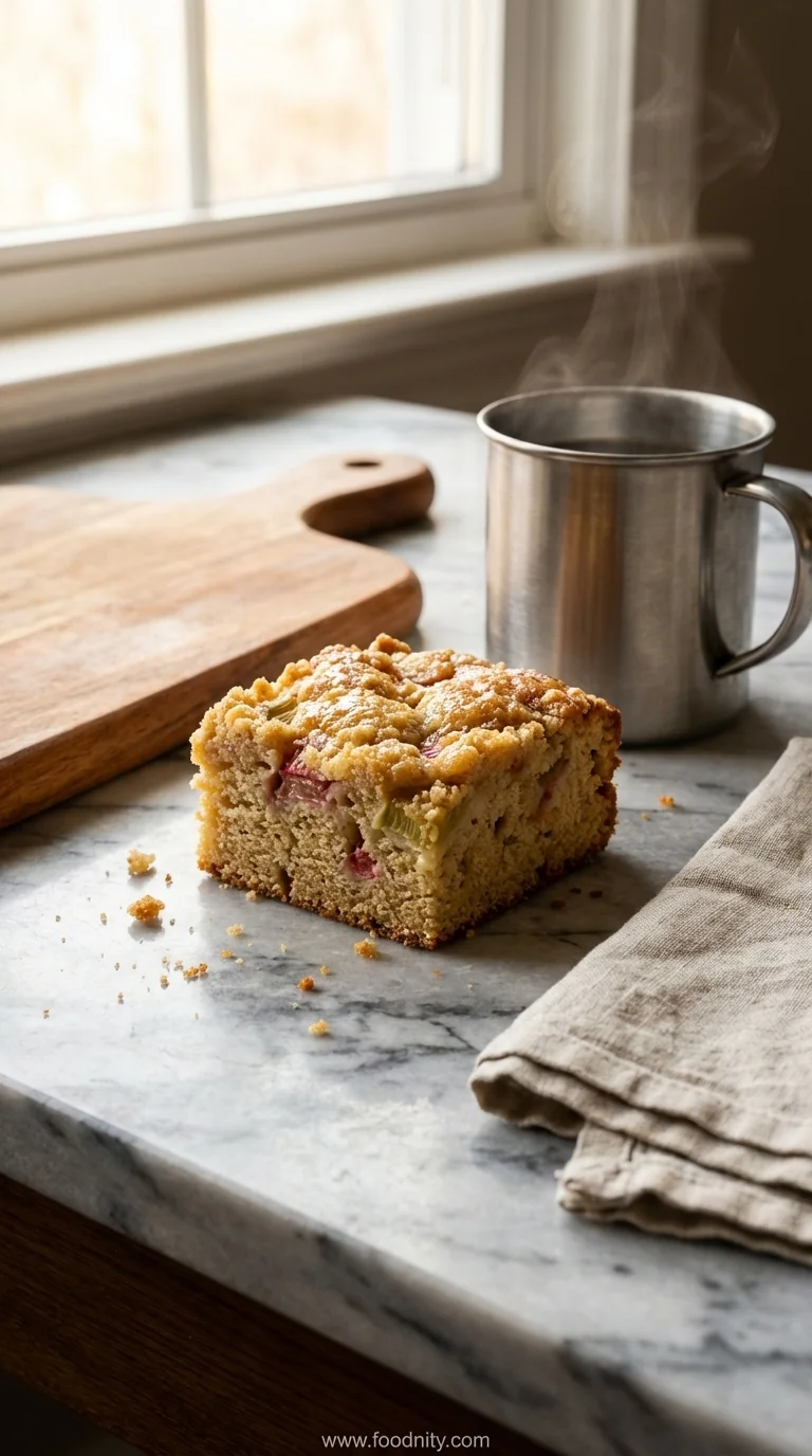 Rhubarb Coffee Cake Recipe - feature image