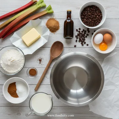 Rhubarb Coffee Cake Recipe - cooking process