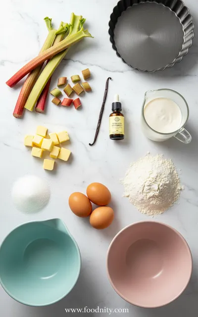 Rhubarb Cream Tart - cooking process